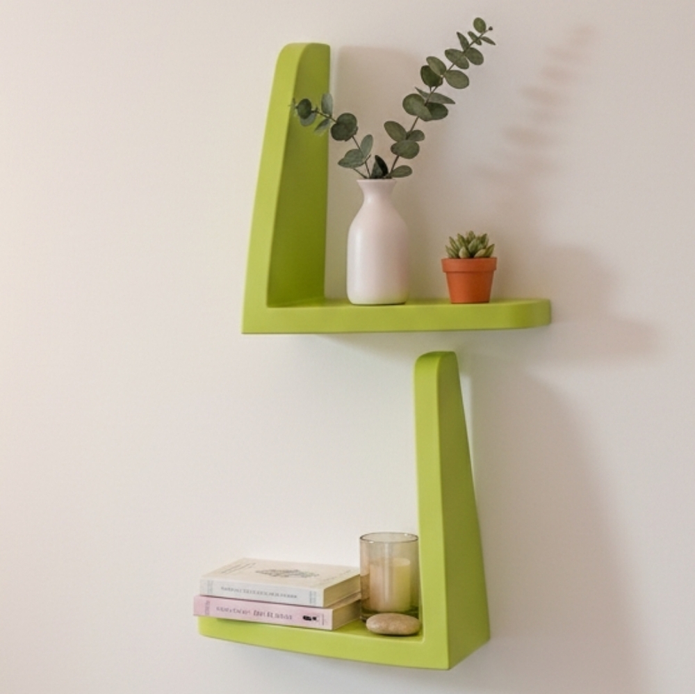 (2) IKEA MUMMUT Wall Shelves Green Vintage 90's